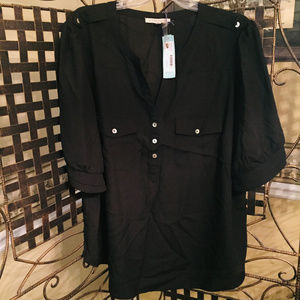 41 HAWTHORN POPOVER BLOUSE BLACK